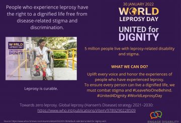 ED IEC poster on the World Leprosy Day 2022 theme: United for Dignity